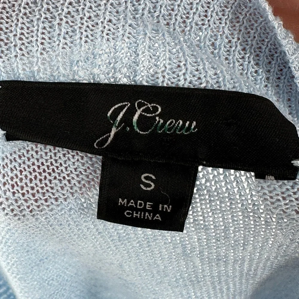 J crew womens sail sweater size S 66% linen blue nautical preppy coastal - Picture 6 of 10